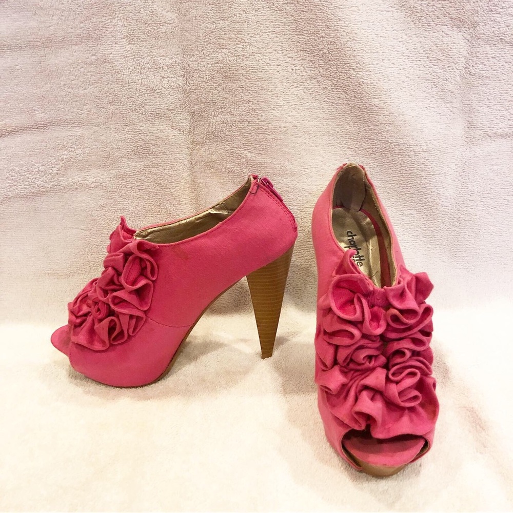 Pink ruffle heels - Picture 1 of 1